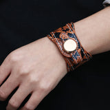 Kirykle Women Charm Bracelet Wide Leather Snakeskin Punk Style Bangles