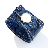 Kirykle Women Charm Bracelet Wide Leather Snakeskin Punk Style Bangles