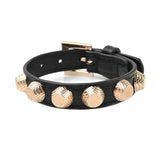 Kirykle Women Bracelet Punk Jewelry High Alloy Rivet Leather Bracelet