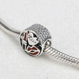 925 Silver Kiss Charm Enamel CZ Beads for Bracelet