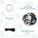 Kissitty Mixed Stone Beads Bracelet Kit with Spacer Beads, Nylon Thread