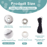 Kissitty Mixed Stone Beads Bracelet Kit with Spacer Beads, Nylon Thread