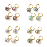 Kissitty 10 Pairs Natural Agate Beads Huggie Hoop Earrings