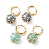 Kissitty 10 Pairs Natural Agate Beads Huggie Hoop Earrings