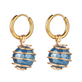 Kissitty 10 Pairs Natural Agate Beads Huggie Hoop Earrings