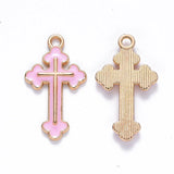 Kissitty 100 Pcs Mixed Light Alloy Enamel Cross Pendants For Necklace Earrings