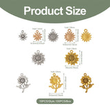 100Pcs Mixed Sunflower Alloy Pendants Metal Charms for Jewelry Making