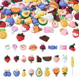 Kissitty 100Pcs 25 Style Strawberry fruit Opaque Resin Cabochons