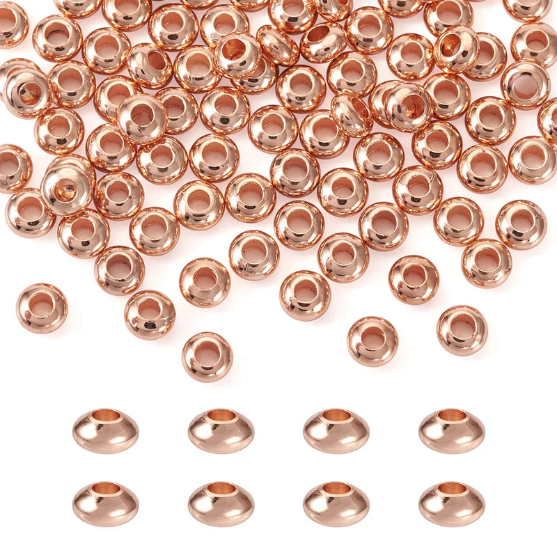 Kissitty 100Pcs Brass Rose Spacer Beads for Jewelry Making