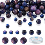 Kissitty 100Pcs Natural Tiger Eye Beads for Bracelets Making
