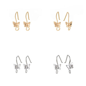 100Pcs Butterfly Brass Earring Hooks DIY Jewelry Findings Gift