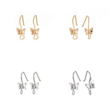 100Pcs Butterfly Brass Earring Hooks DIY Jewelry Findings Gift