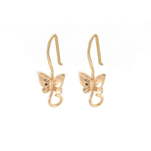 100Pcs Butterfly Brass Earring Hooks DIY Jewelry Findings Gift