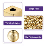 Kissitty 100Pcs Golden Mixed Shaped Acrylic Beads for Jewelry Making