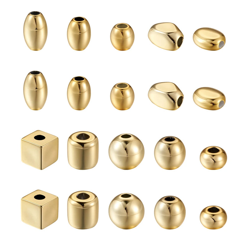 Kissitty 100Pcs Golden Mixed Shaped Acrylic Beads for Jewelry Making