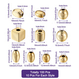 Kissitty 100Pcs Golden Mixed Shaped Acrylic Beads for Jewelry Making