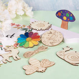 Kissitty 100Pcs Mixed Wood Pendants for Jewelry Making DIY