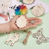 Kissitty 100Pcs Mixed Wood Pendants for Jewelry Making DIY