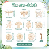 Kissitty 100Pcs Mixed Wood Pendants for Jewelry Making DIY