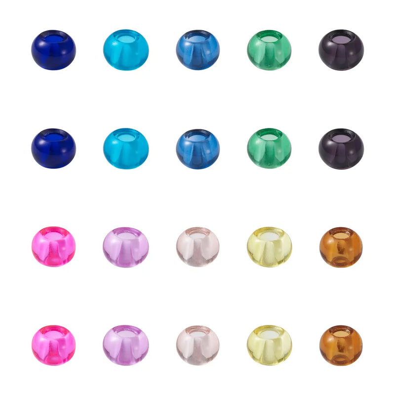 Kissitty 100Pcs Mixed Glass European Beads For Bracelet Making