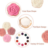 Kissitty 100Pcs Mixed Rose Shape Resin Flower Cabochons with Settings