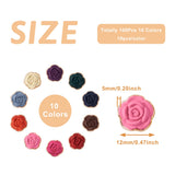 Kissitty 100Pcs Mixed Rose Shape Resin Flower Cabochons with Settings