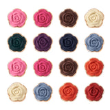 Kissitty 100Pcs Mixed Rose Shape Resin Flower Cabochons with Settings