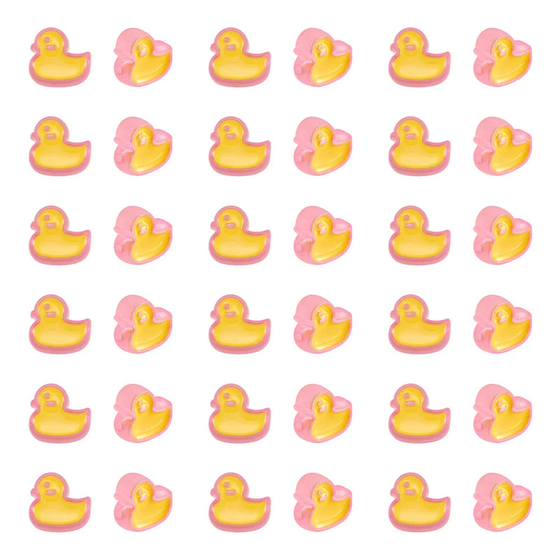 100Pcs Yellow Duck Acrylic Enamel Beads For Jewelry Making