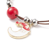 Christmas Tree Santa Moon Charm Bracelet with Natural Stone Xmas Jewelry