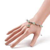 Christmas Tree Santa Moon Charm Bracelet with Natural Stone Xmas Jewelry