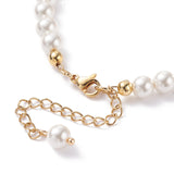 Kissitty 10Pcs Colorful Round Shell Pearl Beaded Bracelets For Women