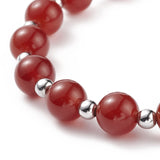 Kissitty Red Christmas Tree Charm Stone Stretch Bracelets Women Gift