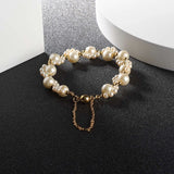 Kissitty 10Pcs Paw Print Glass Pearl Beaded Bracelets Women