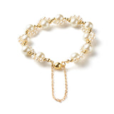 Kissitty 10Pcs Paw Print Glass Pearl Beaded Bracelets Women