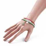 Kissitty 10Sets Christmas Tree Alloy Charm Glass Seed Beaded Bracelets Set