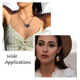 Kissitty 140Pcs Mixed Leaf Shape Glass Pendants Charms For Jewelry Making