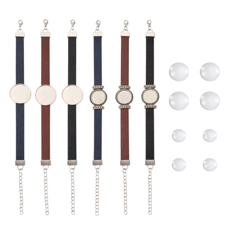 Kissitty DIY Flat Round Link Bracelet Kit 14Pcs