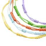 Kissitty Waxed Cord Adjustable Rope Chain Bracelets Set
