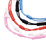 Kissitty Waxed Cord Adjustable Rope Chain Bracelets Set