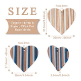 Kissitty 16 Pcs Mixed Shape Resin & Wood Pendant Jewelry Making Kit