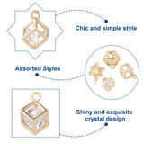 Kissitty 16 Pcs Mixed Shapes CZ Charms for Jewelry Making