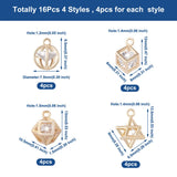 Kissitty 16 Pcs Mixed Shapes CZ Charms for Jewelry Making