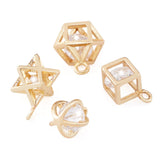 Kissitty 16 Pcs Mixed Shapes CZ Charms for Jewelry Making