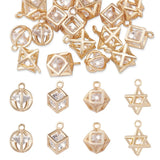 Kissitty 16 Pcs Mixed Shapes CZ Charms for Jewelry Making