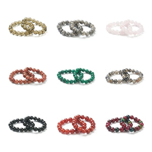 Kissitty Agate Beaded Stretch Bracelets for Women Men 54MM