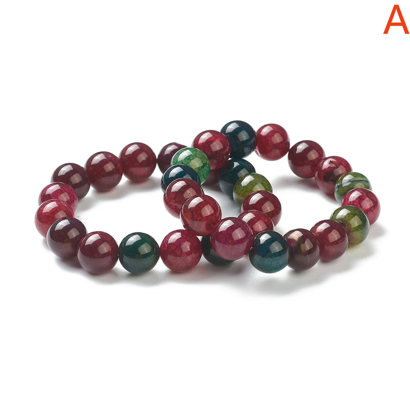 Kissitty Agate Beaded Stretch Bracelets for Women Men 54MM