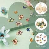 Kissitty 18 Pcs Honeycomb Shape Alloy Enamel Pendants for DIY Jewelry