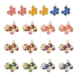 Kissitty 18 Pcs Honeycomb Shape Alloy Enamel Pendants for DIY Jewelry
