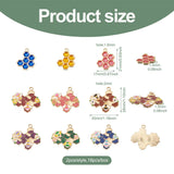 Kissitty 18 Pcs Honeycomb Shape Alloy Enamel Pendants for DIY Jewelry