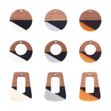 Kissitty Mixed Resin & Walnut Wood Pendants for DIY Jewelry